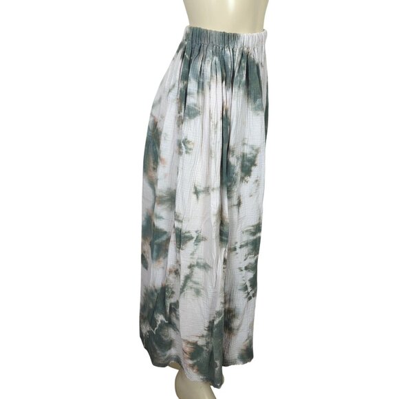 Sunny Moonwater white gray Skirt S / M Elastic waist Lightweight Flowy bohemian - Picture 5 of 14